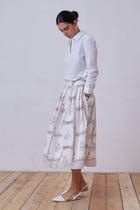 Maud Red Hand Printed Skirt view 3