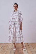 Maud Red Hand Printed Skirt view 8