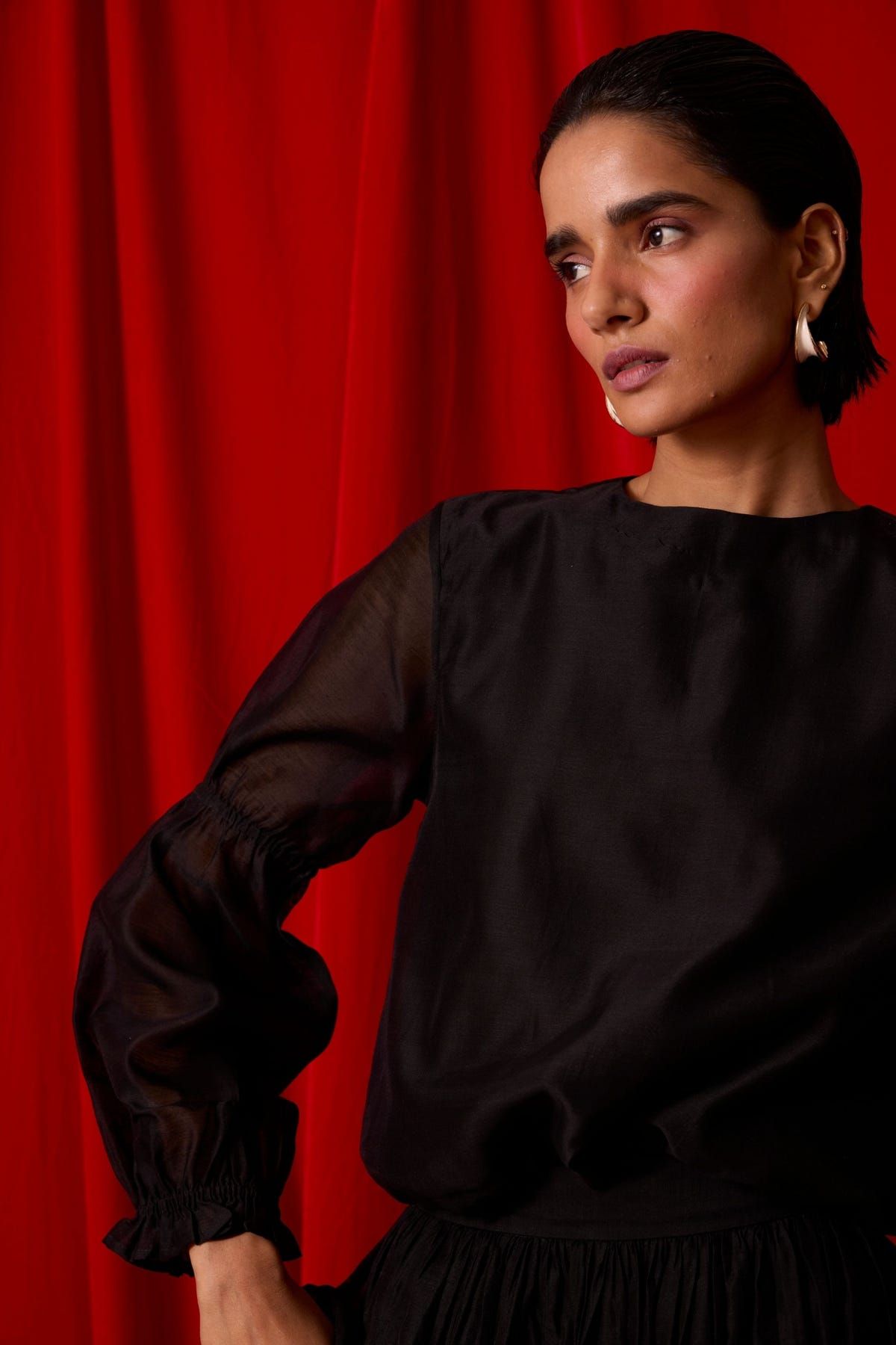 Atlas Black Handwoven Top - image 12