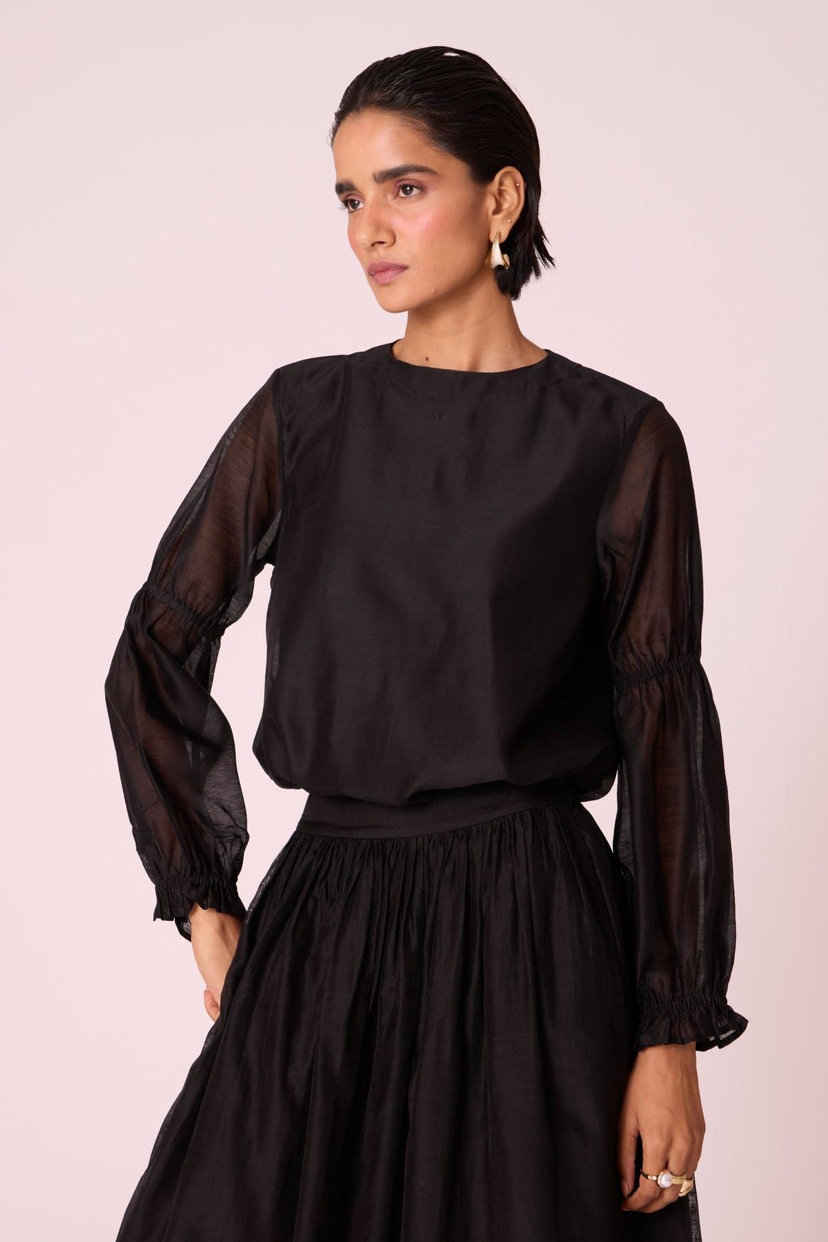 Atlas Black Handwoven Top - image 3