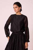 Atlas Black Handwoven Top view 3
