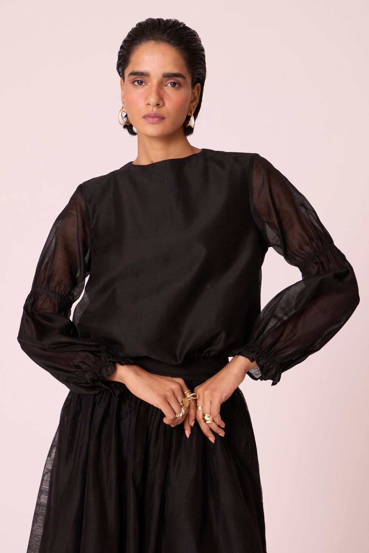 Atlas Black Handwoven Top - image 4