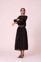 Atlas Black Handwoven Top view 7