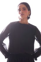 Atlas Black Handwoven Top view 10