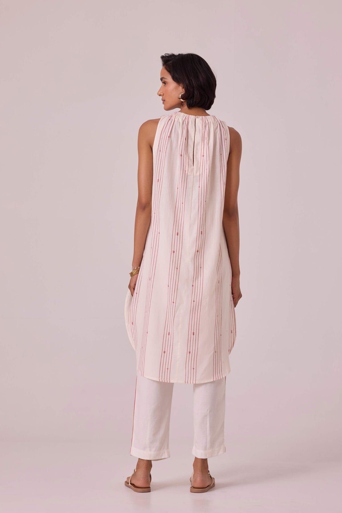 Pomelo Red Striped Handwoven Tunic - image 11