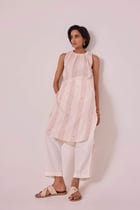 Pomelo Red Striped Handwoven Tunic view 12