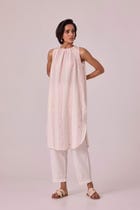 Pomelo Red Striped Handwoven Tunic view 6