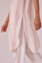 Pomelo Red Striped Handwoven Tunic view 10