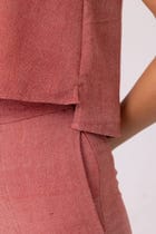Kifli Red Handwoven Denim Top view 5