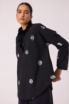 Eowyn Black Bandhani Handwoven Shirt view 1