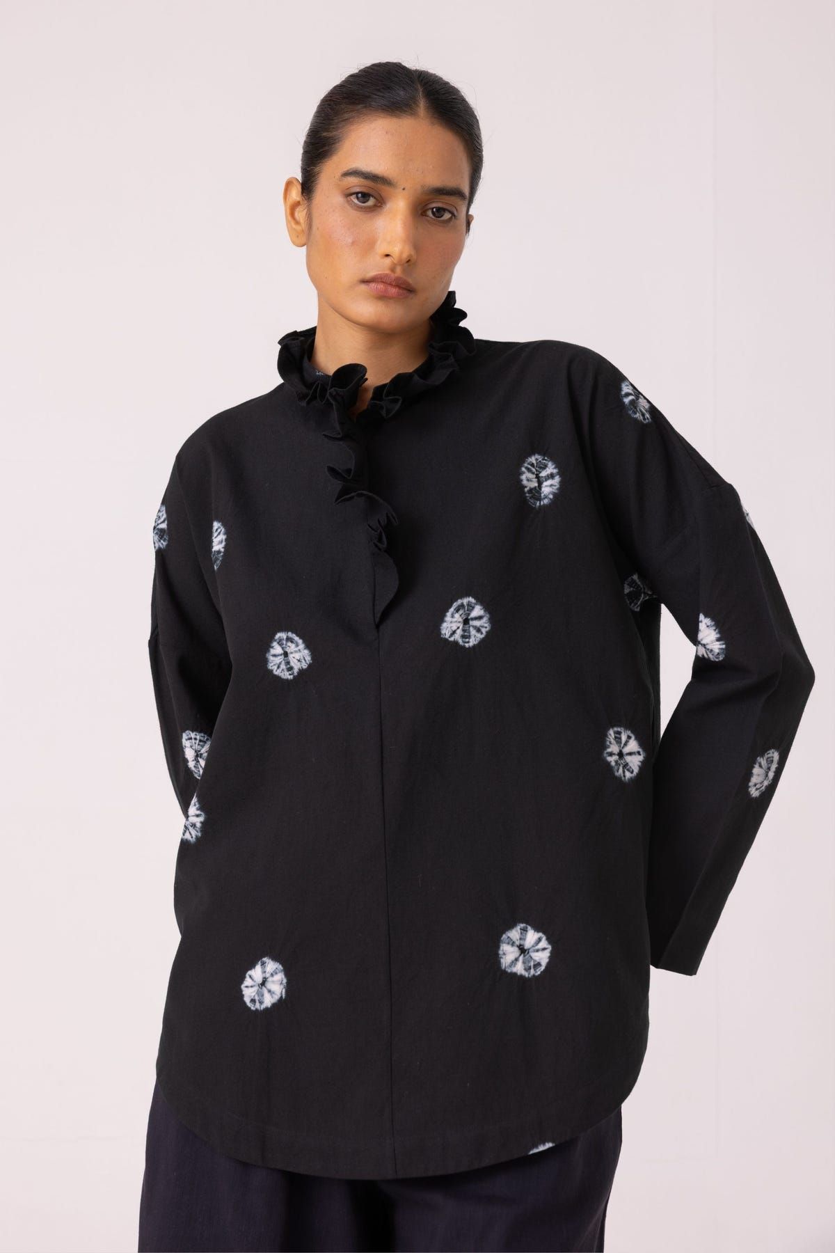 Eowyn Black Bandhani Handwoven Shirt - image 3
