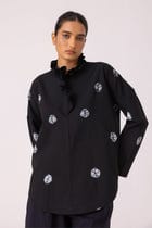 Eowyn Black Bandhani Handwoven Shirt view 3