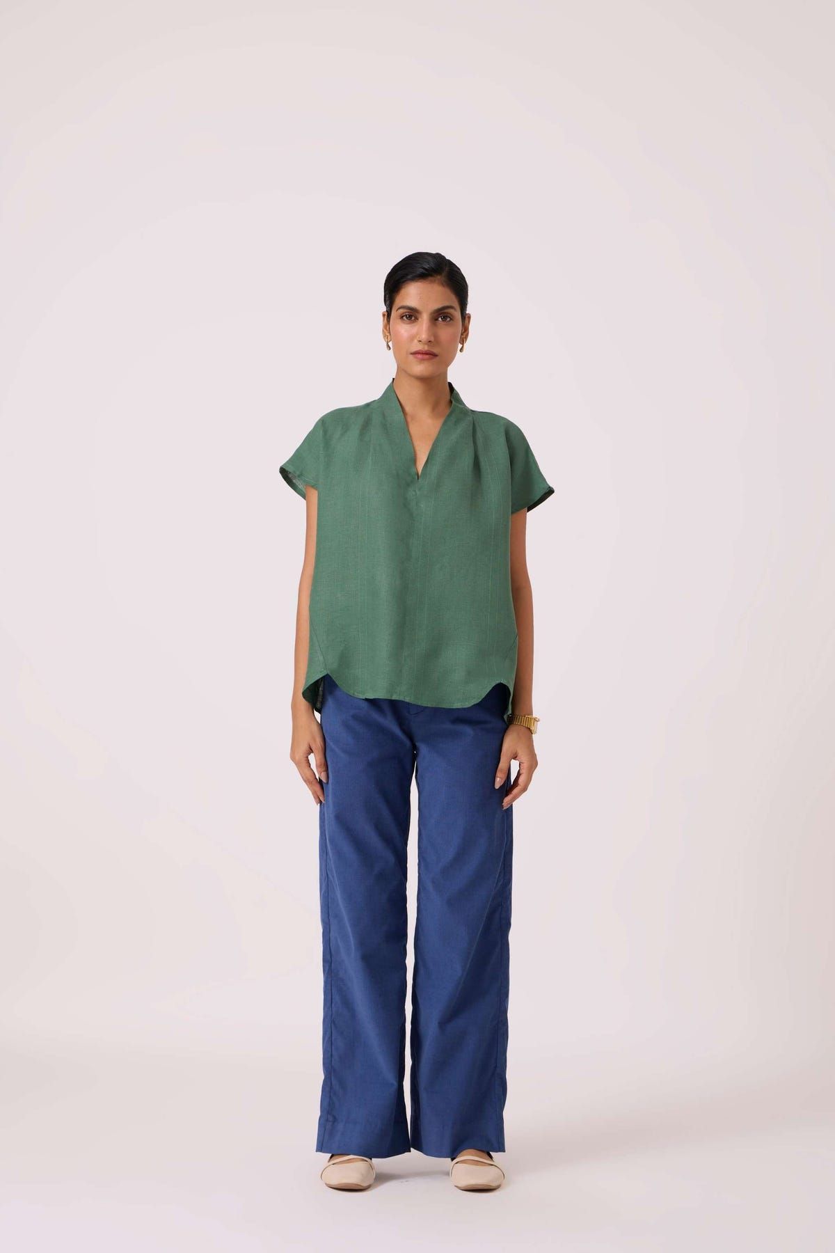 Orion Green Linen Top - image 2