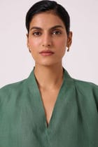 Orion Green Linen Top view 3