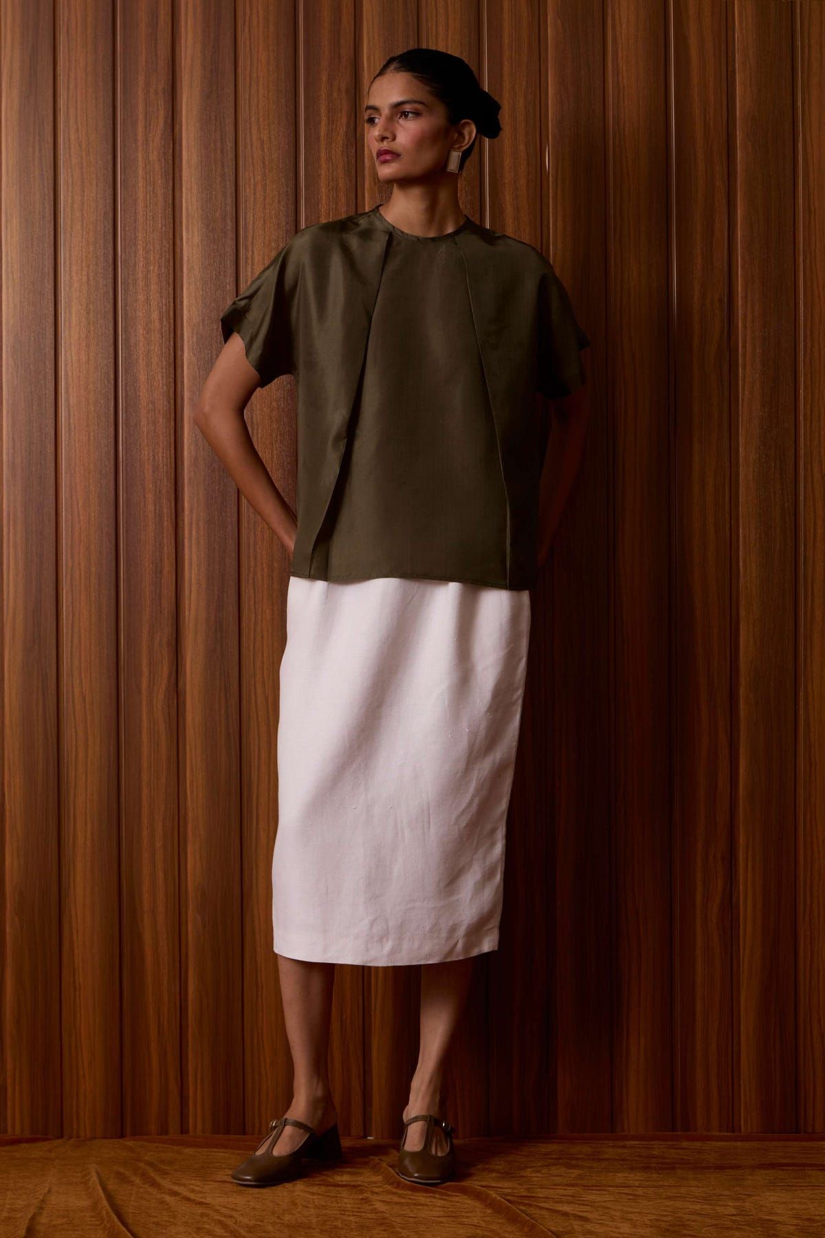 Pam Olive Silk Top - image 12