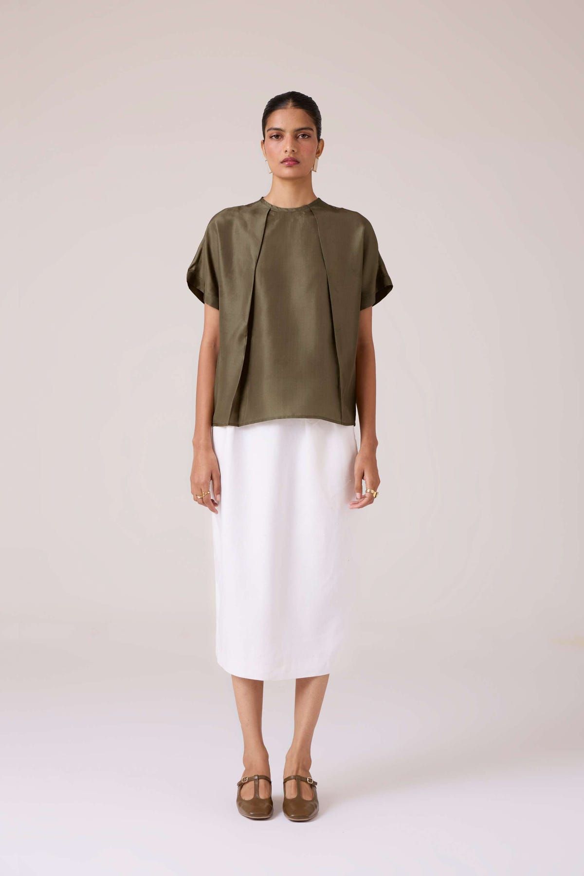 Pam Olive Silk Top - image 4