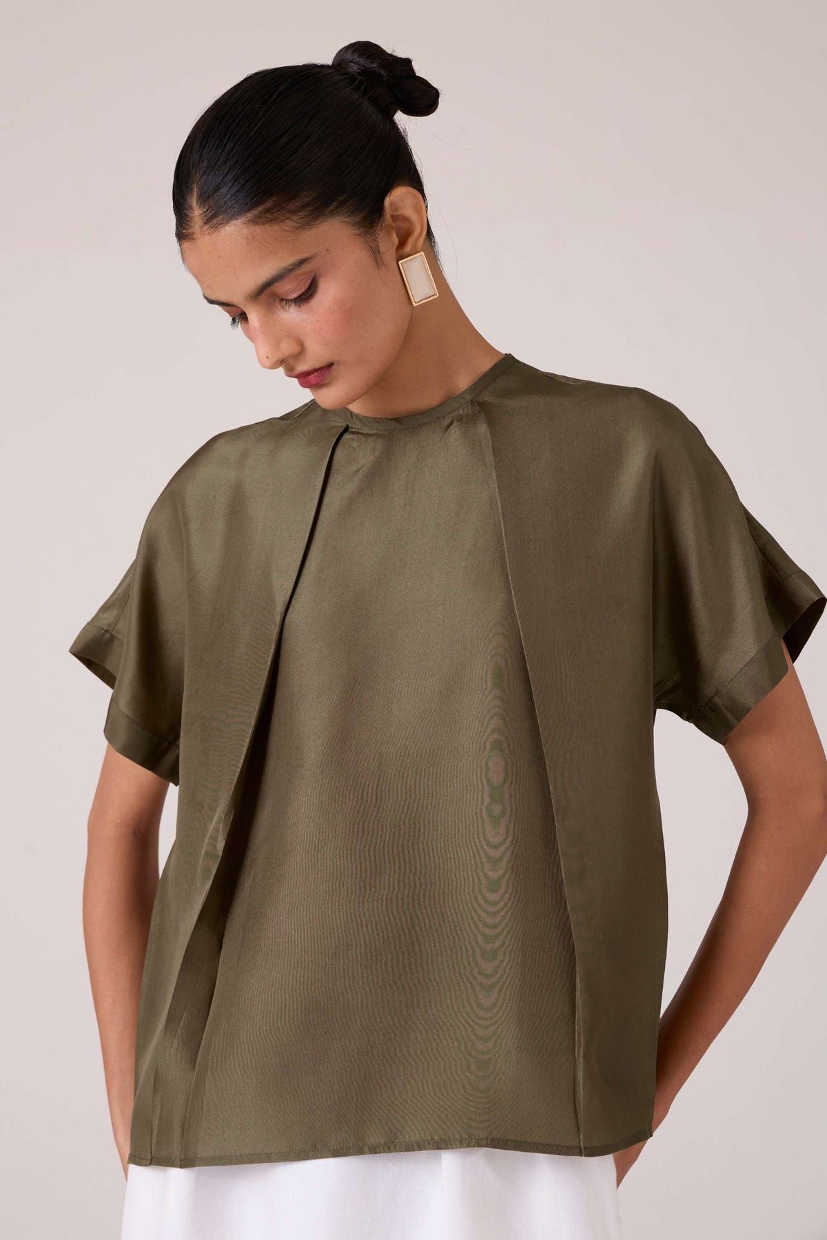 Pam Olive Silk Top - image 6