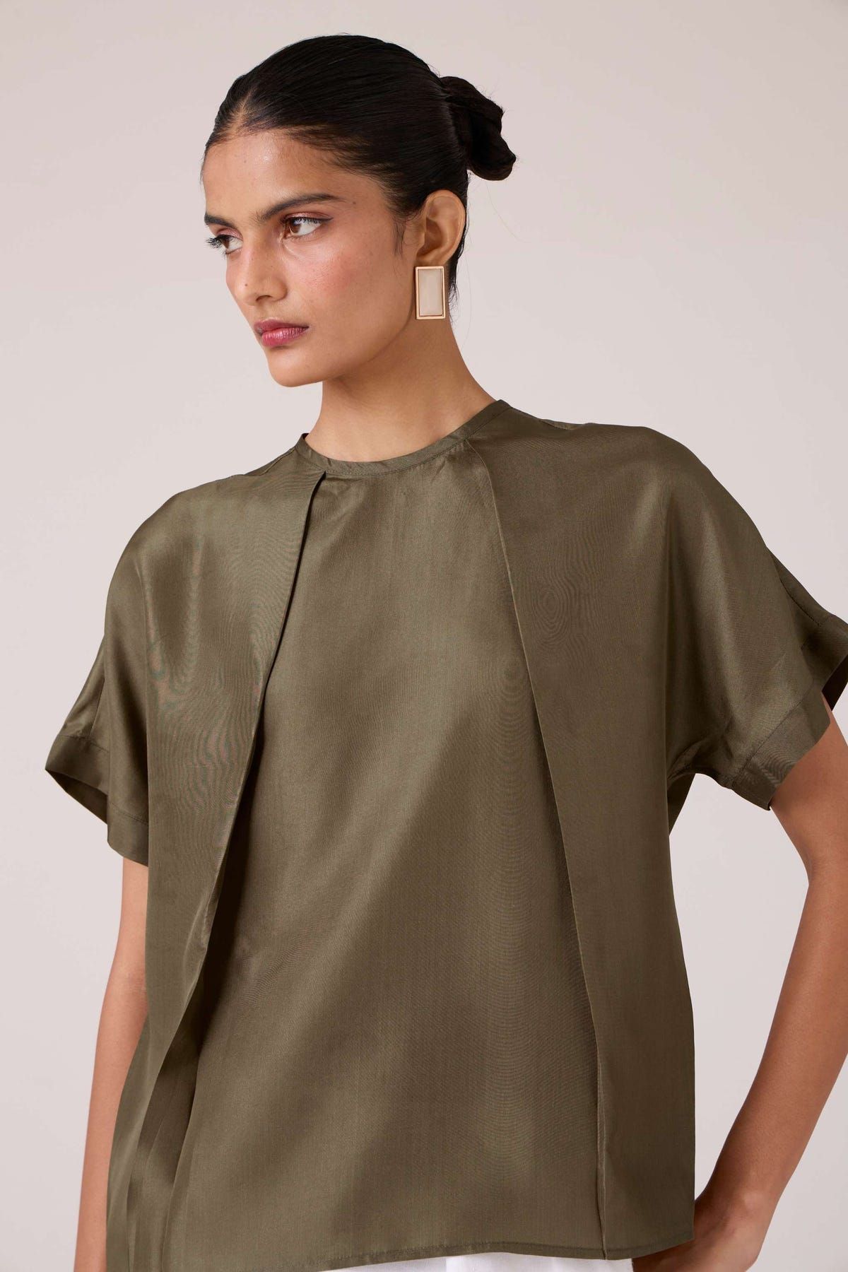 Pam Olive Silk Top - image 8