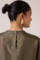 Pam Olive Silk Top view 9