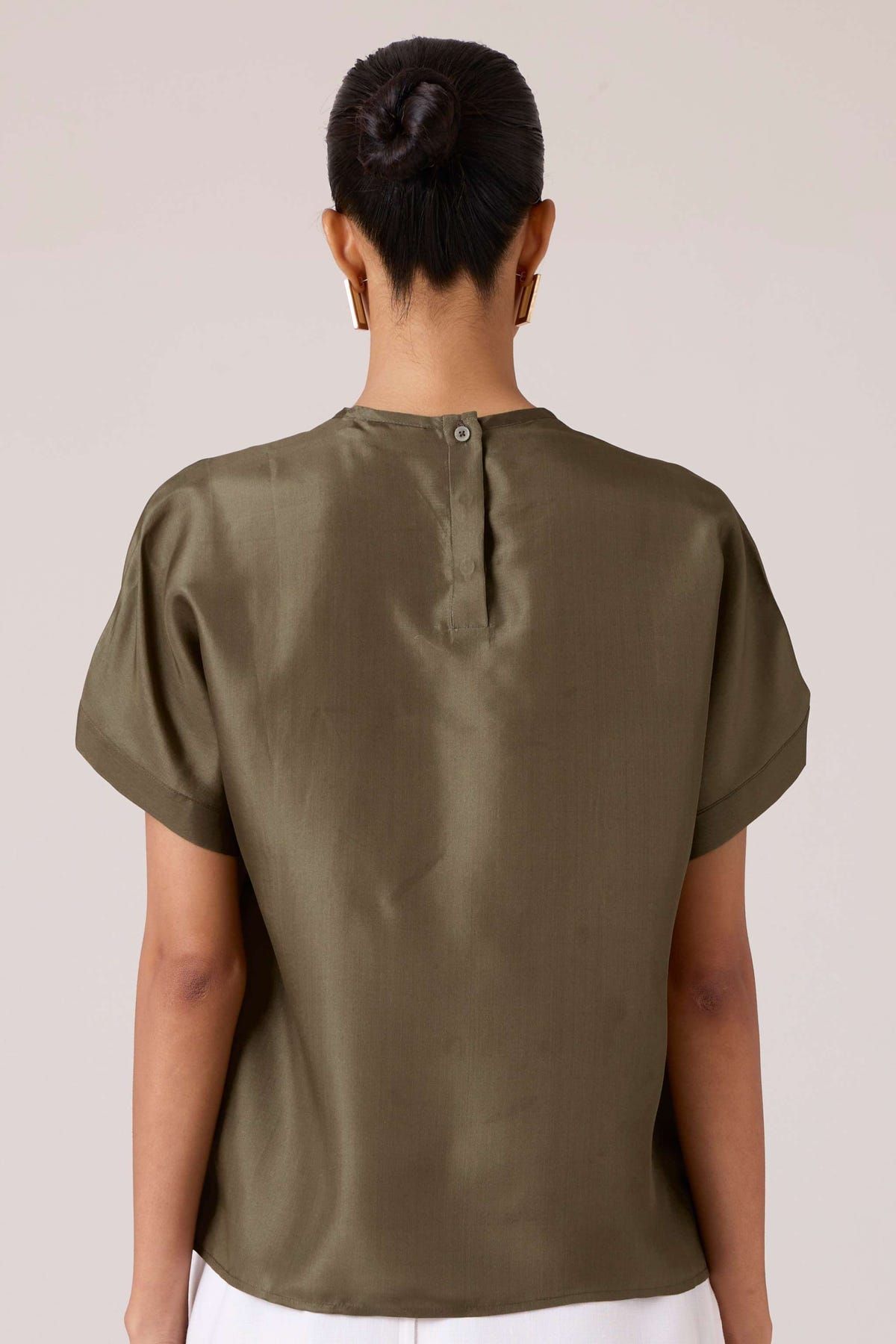 Pam Olive Silk Top - image 10