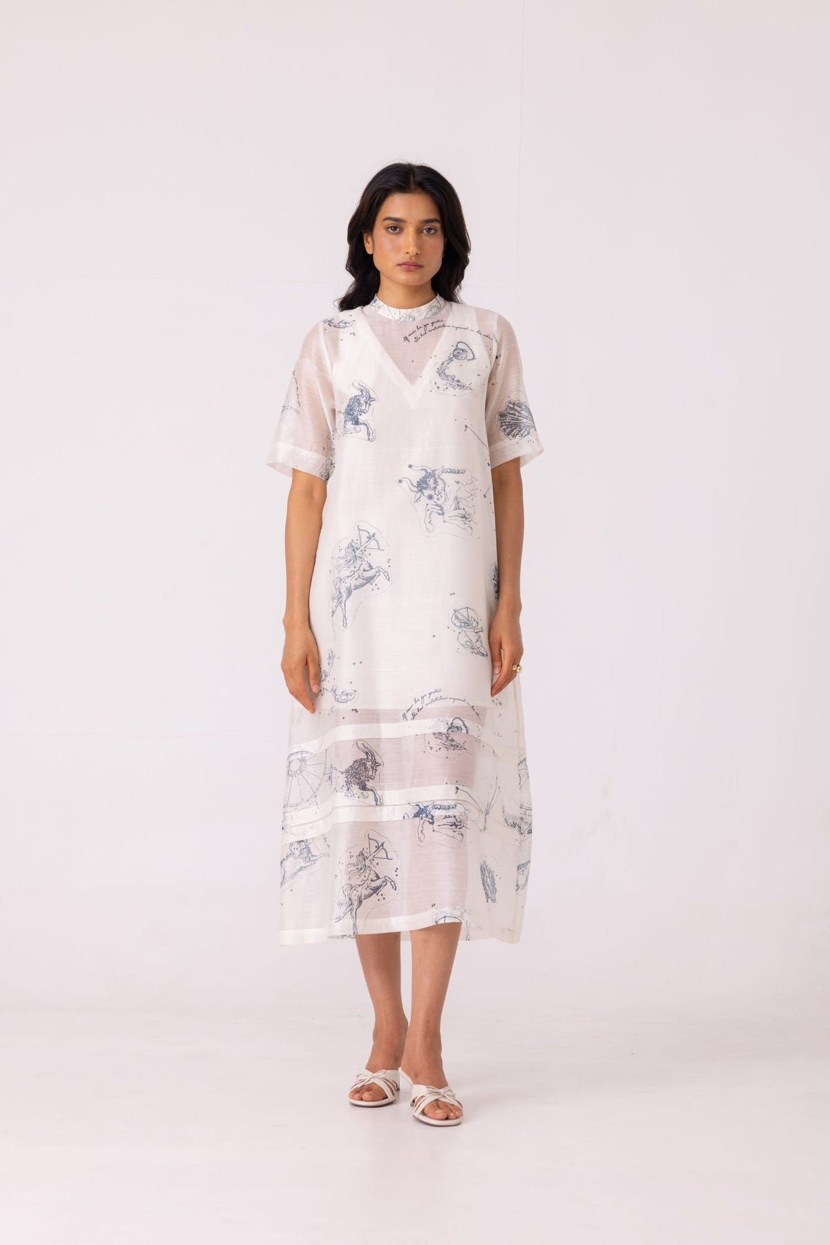Larisa Zodiac Print Handwoven Dress - image 1