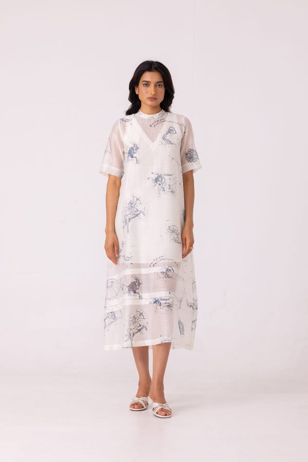 The Summer House — Larisa Zodiac Print Handwoven Dress