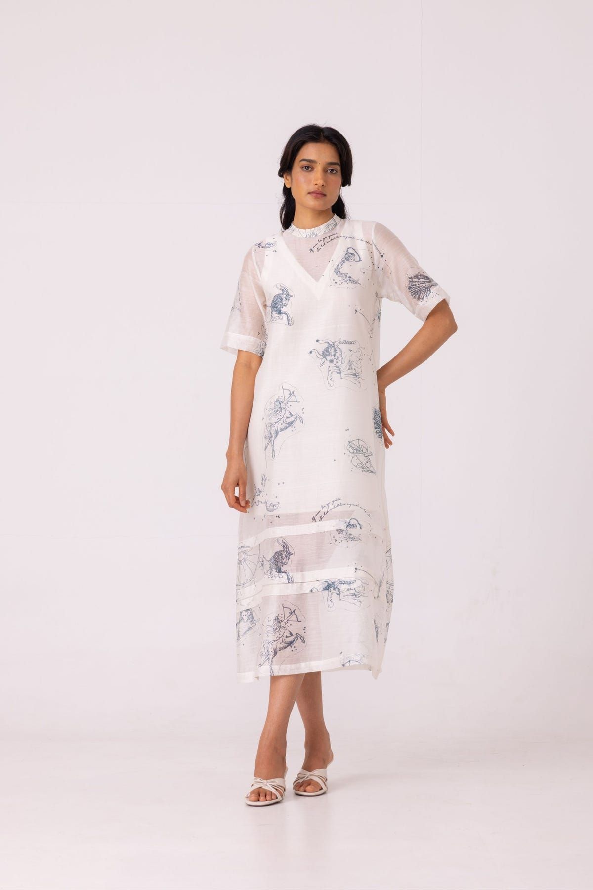 Larisa Zodiac Print Handwoven Dress - image 3