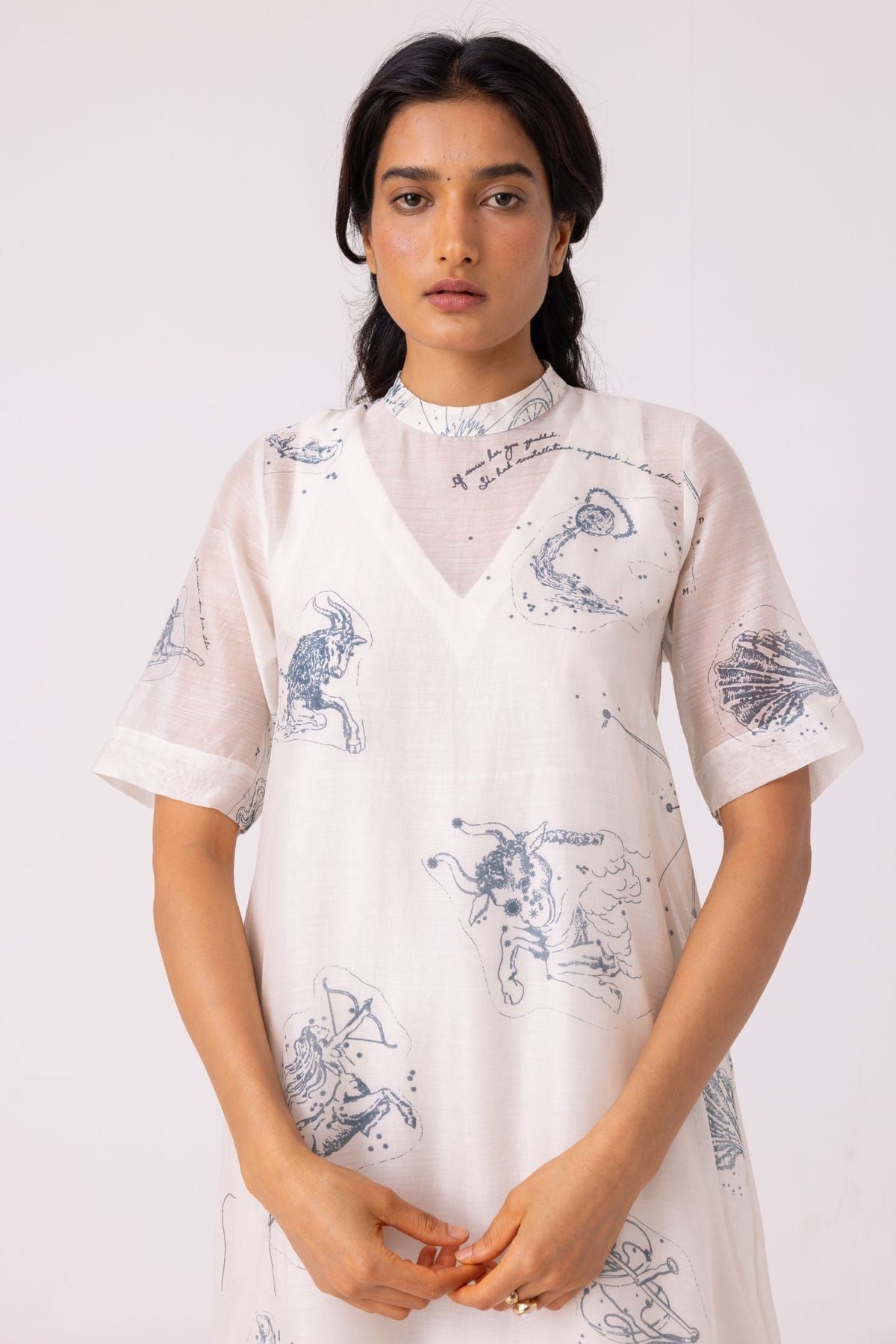 Larisa Zodiac Print Handwoven Dress - image 5