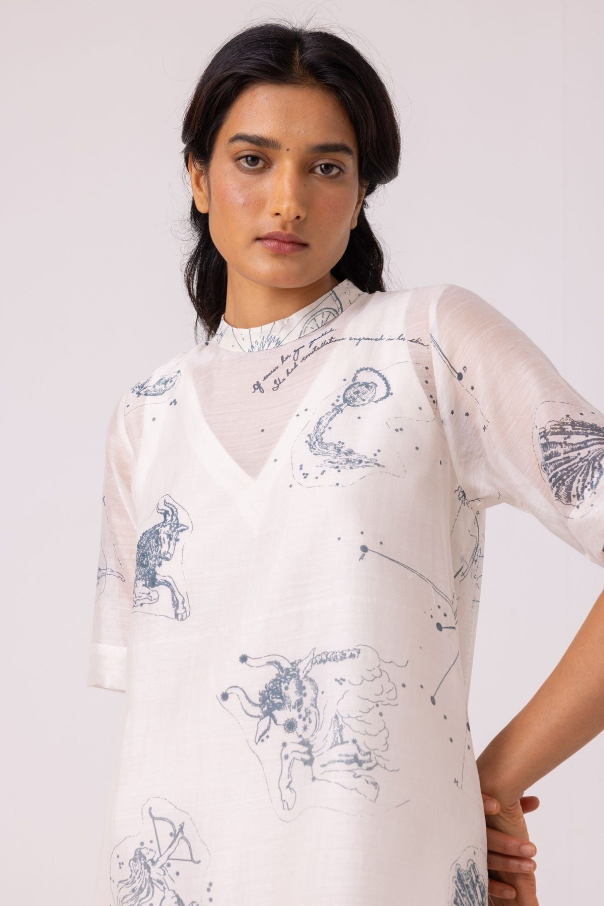 Larisa Zodiac Print Handwoven Dress - image 7