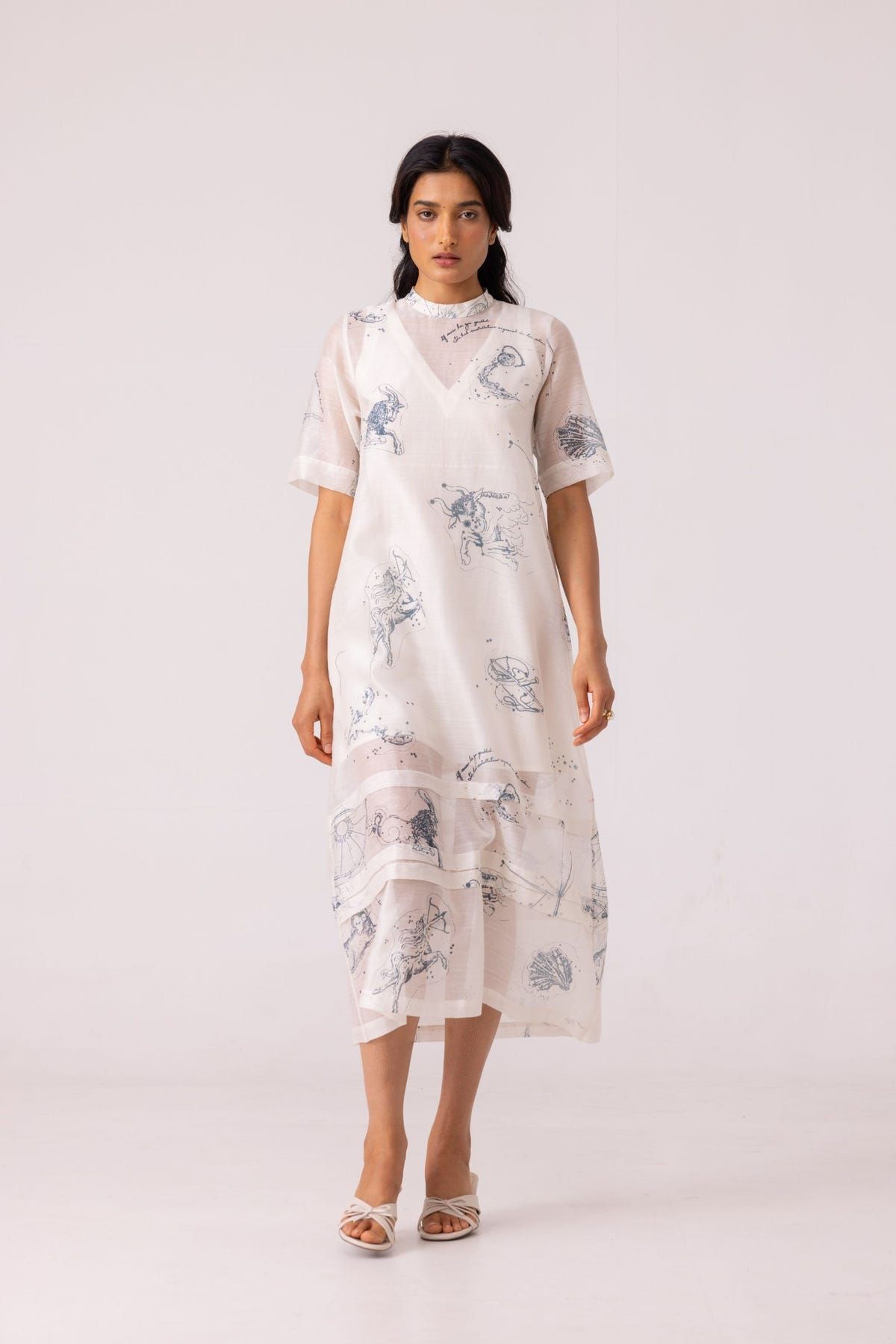 Larisa Zodiac Print Handwoven Dress - image 8