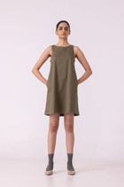 Nalaka Olive Shift Dress view 2