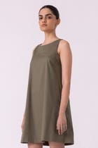 Nalaka Olive Shift Dress view 5