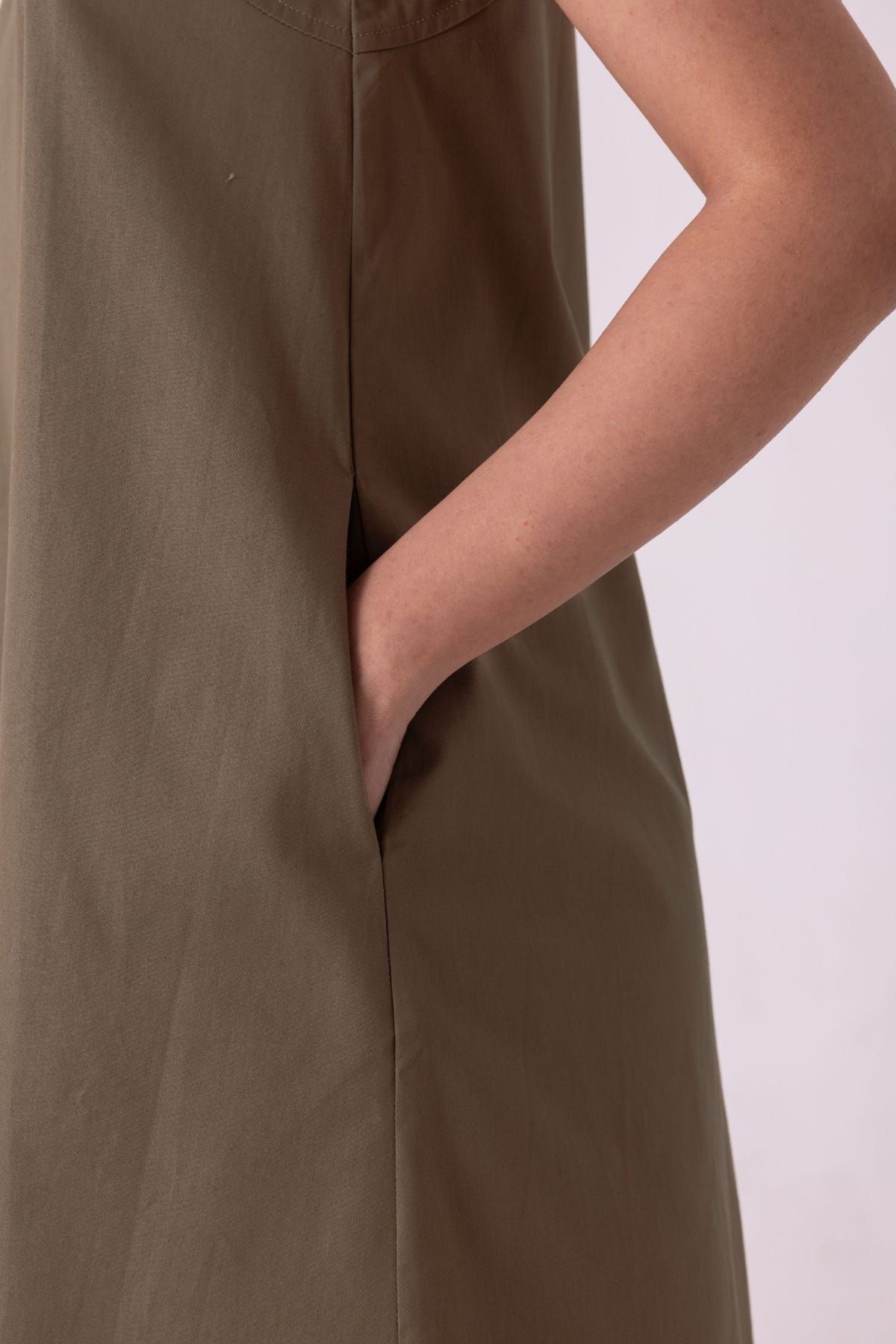 Nalaka Olive Shift Dress - image 7