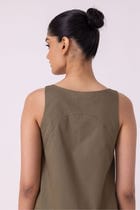 Nalaka Olive Shift Dress view 8