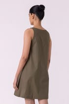 Nalaka Olive Shift Dress view 9