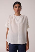 Simone Off White Cotton Top view 1