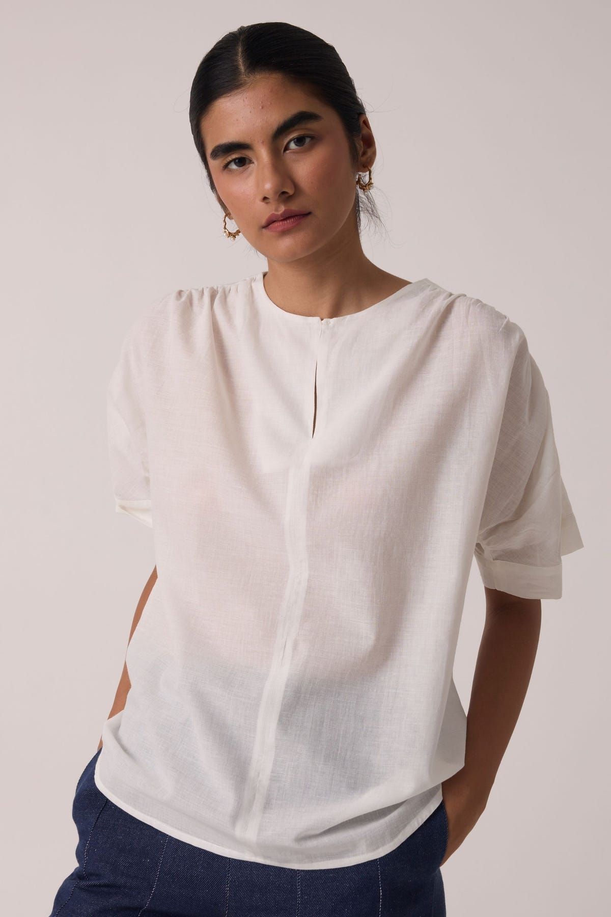 Simone Off White Cotton Top - image 4