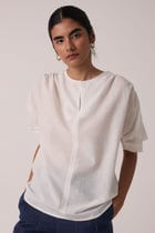 Simone Off White Cotton Top view 4