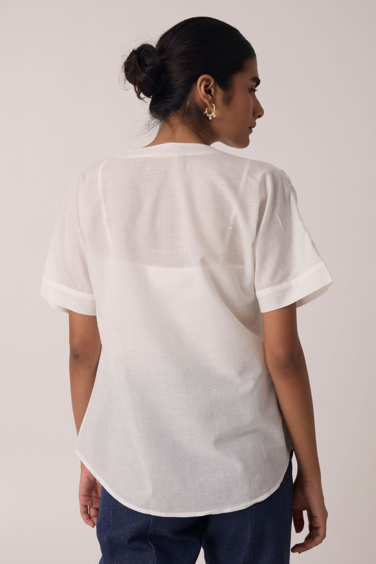 Simone Off White Cotton Top - image 7