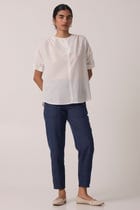 Simone Off White Cotton Top view 8