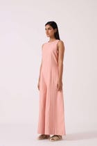 Vronsky Pink Handwoven Jumpsuit view 2