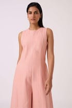Vronsky Pink Handwoven Jumpsuit view 3