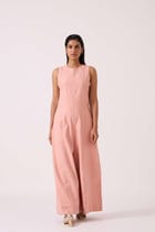 Vronsky Pink Handwoven Jumpsuit view 6