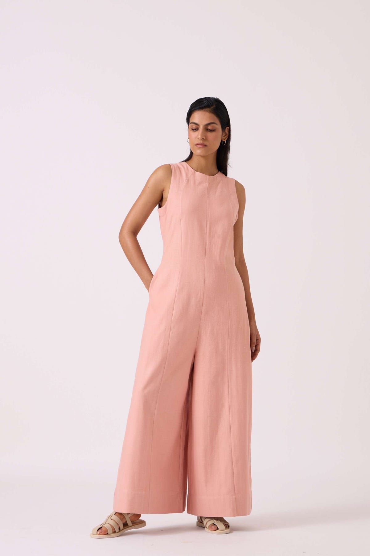 Vronsky Pink Handwoven Jumpsuit - image 7