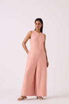 Vronsky Pink Handwoven Jumpsuit view 7