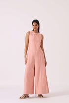 Vronsky Pink Handwoven Jumpsuit view 10