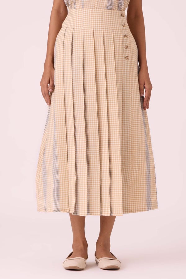 The Summer House — Mikhail Beige Handwoven Skirt