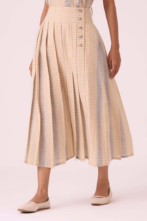 The Summer House — Mikhail Beige Handwoven Skirt