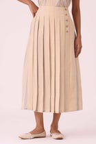 Mikhail Beige Handwoven Skirt view 4
