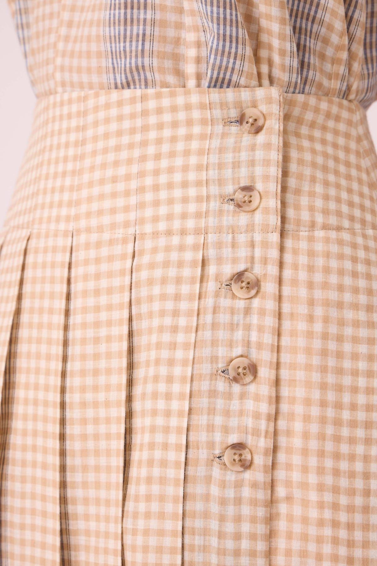 Mikhail Beige Handwoven Skirt - image 5